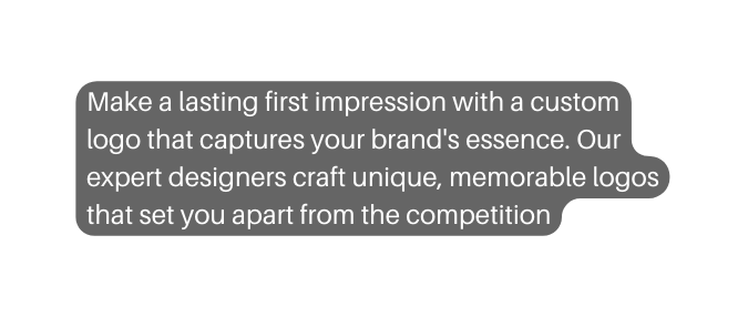 Make a lasting first impression with a custom logo that captures your brand s essence Our expert designers craft unique memorable logos that set you apart from the competition