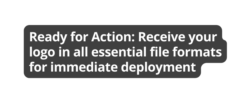 Ready for Action Receive your logo in all essential file formats for immediate deployment